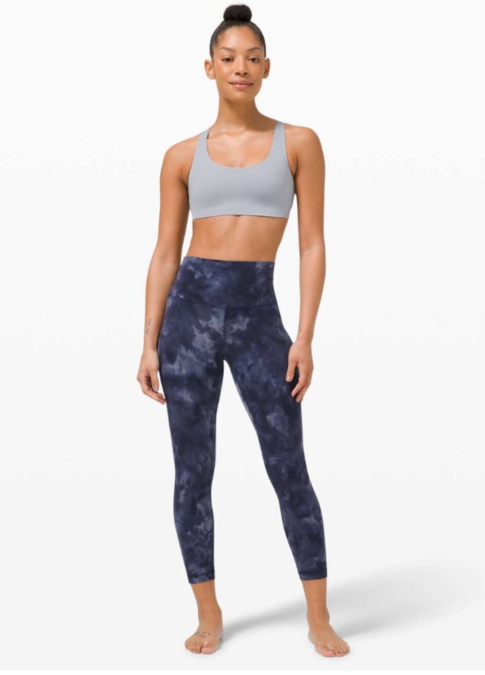 Lululemon Align High Rise Crop Leggings 21" Size 8 Diamond Dye Gray Nulu
